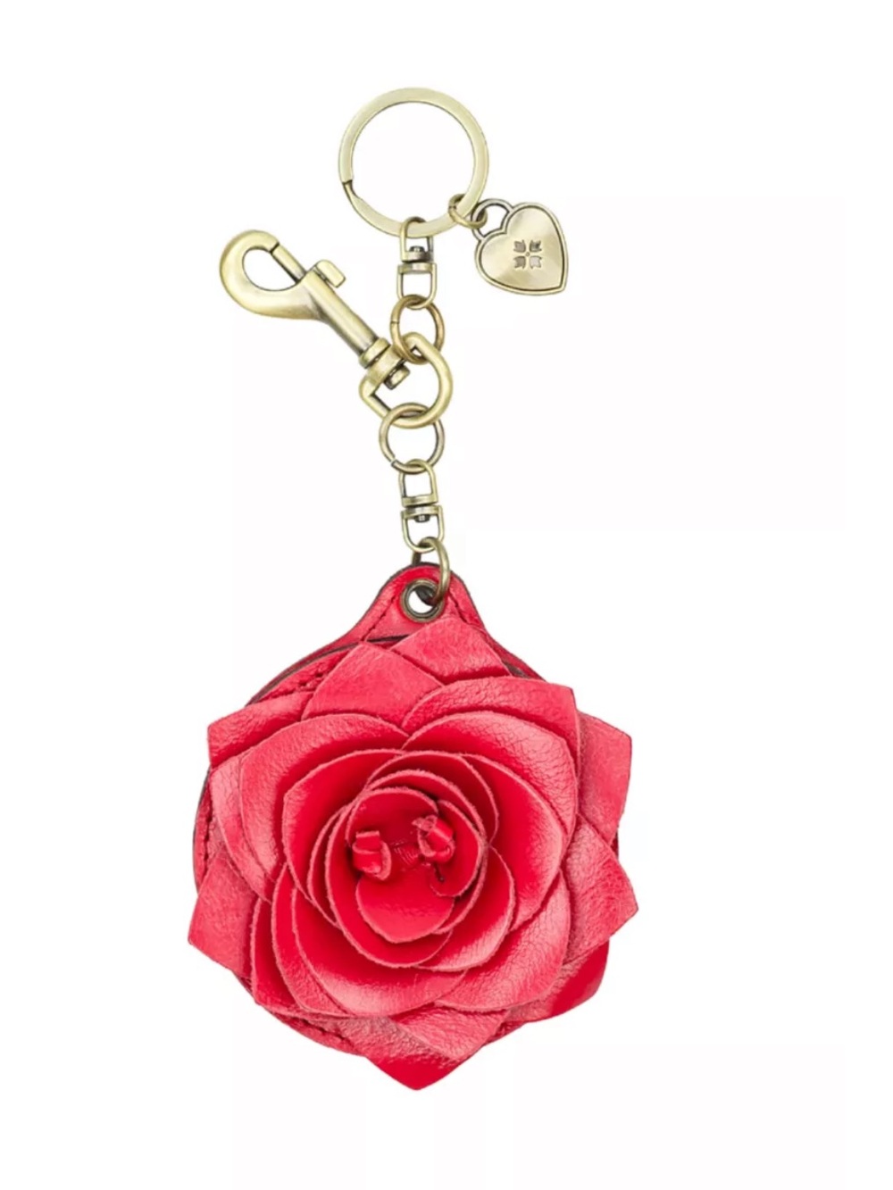 Patricia Nash Parisian Rose Leather Bag Charm Mirror Key Chain, NWT